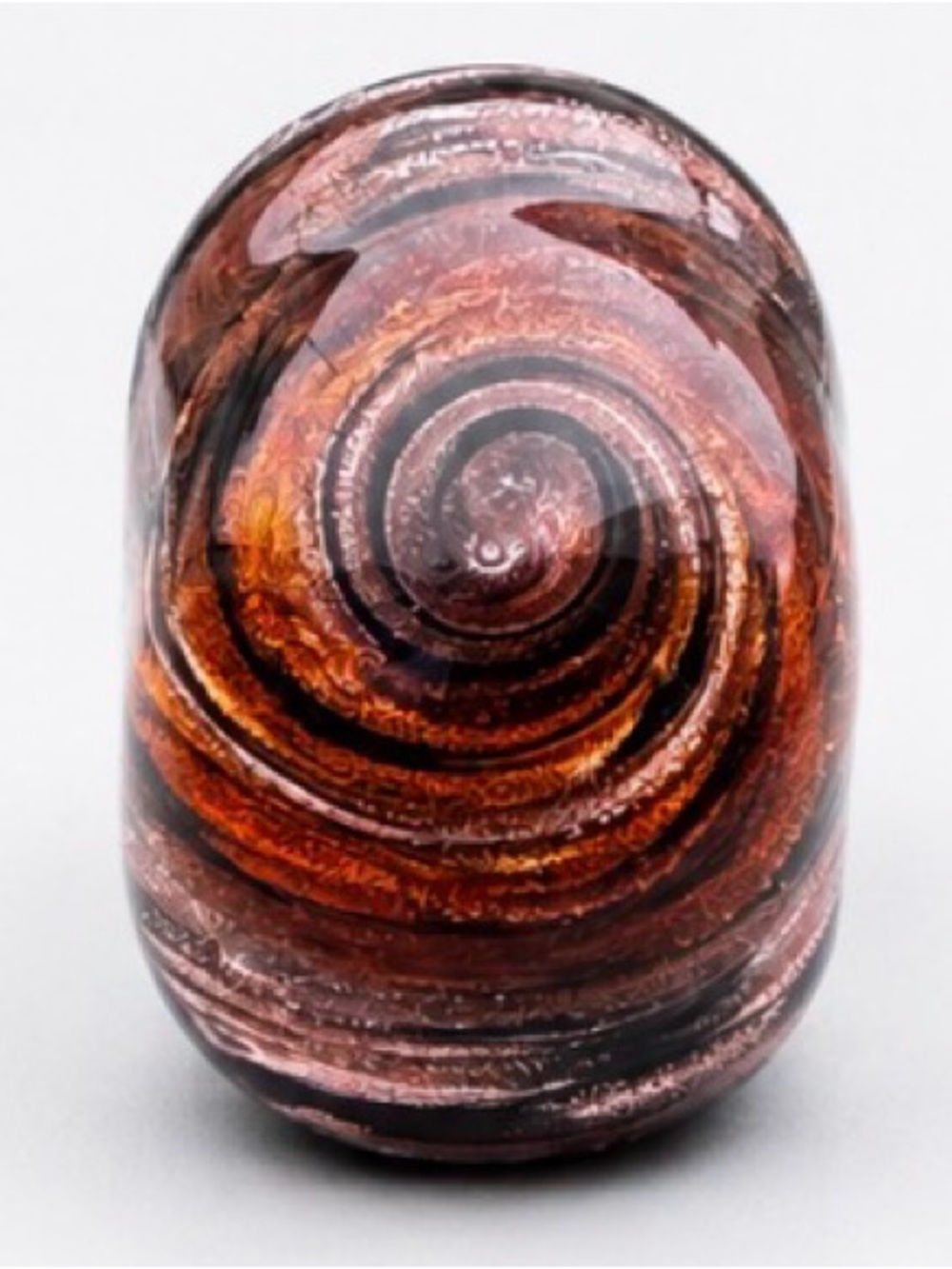 Murano Italian Art Glass Copper Swirl Dome Ring Size 9